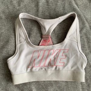 Nike Pink and White Girls Sports Bra - XS